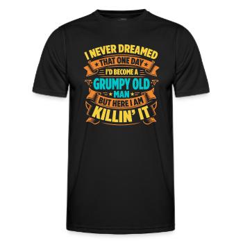Idée de cadeau grand-père grand-père Devenez un vieil homme - T-shirt sport Homme - noir - Devant - AI Model Male 178 dark (178cm)