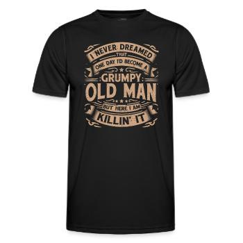 Opa Großvater Geschenkidee Become A Grumpy Old Man - Männer Funktions-T-Shirt - Schwarz - Vorne - AI Model Male 178 dark (178cm)