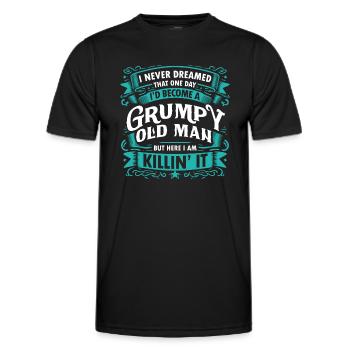 Opa Großvater Rentner Become A Grumpy Old Man - Männer Funktions-T-Shirt - Schwarz - Vorne - AI Model Male 178 dark (178cm)