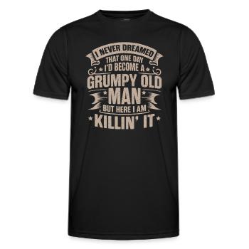 Grandpa Grandfather Retirement Become A Grumpy Old Man - Men's Functional T-Shirt - black - Front - AI Model Male 178 dark (178cm)