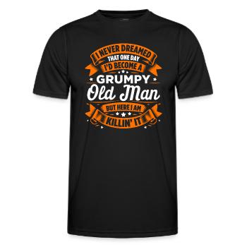 Grandpa Grandfather Retirement Become A Grumpy Old Man - Men's Functional T-Shirt - black - Front - AI Model Male 178 dark (178cm)