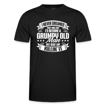 Opa Großvater Geschenkidee Become A Grumpy Old Man - Männer Funktions-T-Shirt - Schwarz - Vorne - AI Model Male 178 dark (178cm)