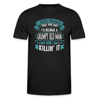 Idée de cadeau grand-père grand-père Devenez un vieil homme - T-shirt sport Homme - noir - Devant - AI Model Male 178 dark (178cm)