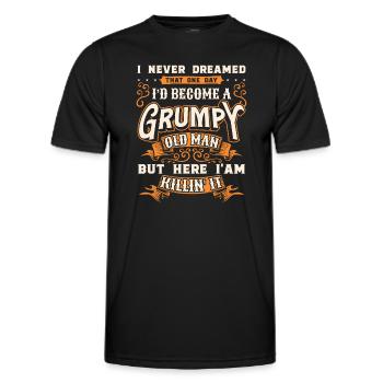 Idée de cadeau grand-père grand-père Devenez un vieil homme - T-shirt sport Homme - noir - Devant - AI Model Male 178 dark (178cm)