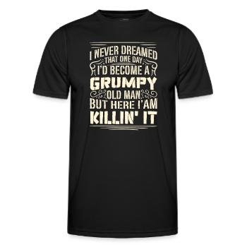 Grand-père grand-père retraité devenu un vieil homme - T-shirt sport Homme - noir - Devant - AI Model Male 178 dark (178cm)