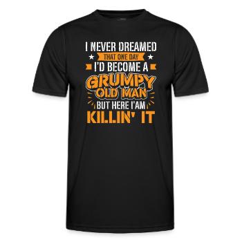 Idée de cadeau grand-père grand-père Devenez un vieil homme - T-shirt sport Homme - noir - Devant - AI Model Male 178 dark (178cm)