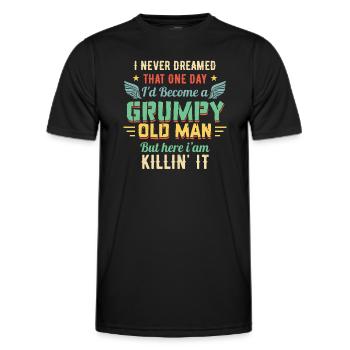 Idée de cadeau grand-père grand-père Devenez un vieil homme - T-shirt sport Homme - noir - Devant - AI Model Male 178 dark (178cm)