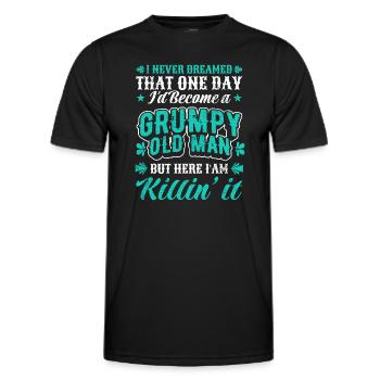 Grandpa Grandfather Retirement Become A Grumpy Old Man - Men's Functional T-Shirt - black - Front - AI Model Male 178 dark (178cm)