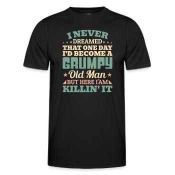 Opa Großvater Geschenkidee Become A Grumpy Old Man - Männer Funktions-T-Shirt - Schwarz - Vorne - AI Model Male 178 dark (178cm)