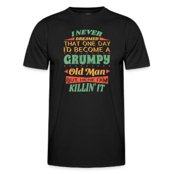 Grandpa Grandfather Retirement Become A Grumpy Old Man - Men's Functional T-Shirt - black - Front - AI Model Male 178 dark (178cm)