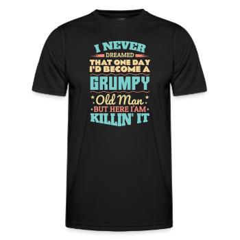 Opa Großvater Ruhestand Become A Grumpy Old Man - Männer Funktions-T-Shirt - Schwarz - Vorne - AI Model Male 178 dark (178cm)