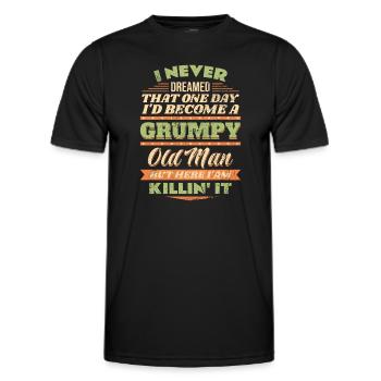 Opa Großvater Rentner Become A Grumpy Old Man - Männer Funktions-T-Shirt - Schwarz - Vorne - AI Model Male 178 dark (178cm)