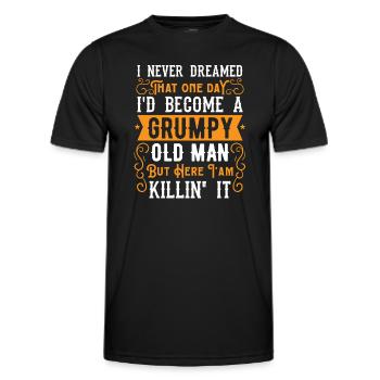 Opa Großvater Geschenkidee Become A Grumpy Old Man - Männer Funktions-T-Shirt - Schwarz - Vorne - AI Model Male 178 dark (178cm)