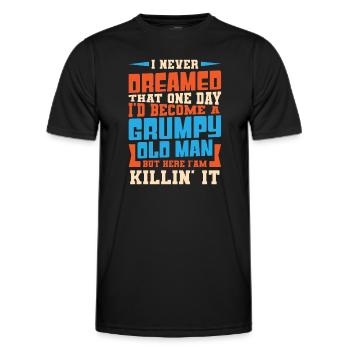 Opa Großvater Ruhestand Become A Grumpy Old Man - Männer Funktions-T-Shirt - Schwarz - Vorne - AI Model Male 178 dark (178cm)