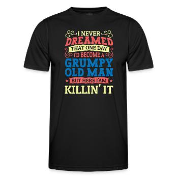 Opa Großvater Rentner Become A Grumpy Old Man - Männer Funktions-T-Shirt - Schwarz - Vorne - AI Model Male 178 dark (178cm)
