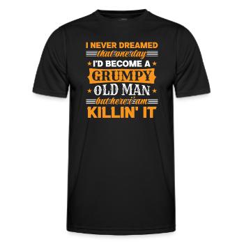 Opa Großvater Rentner Become A Grumpy Old Man - Männer Funktions-T-Shirt - Schwarz - Vorne - AI Model Male 178 dark (178cm)