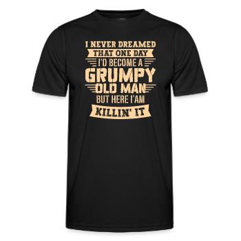 Grand-père grand-père retraité devenu un vieil homme - T-shirt sport Homme - noir - Devant - AI Model Male 178 dark (178cm)