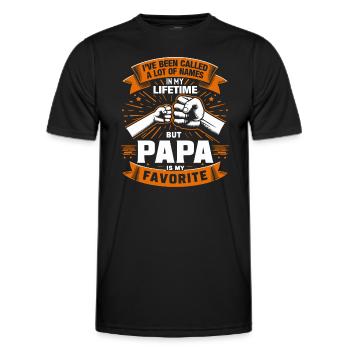 Papa Père Famille On m’a traité de beaucoup de noms - T-shirt sport Homme - noir - Devant - AI Model Male 178 dark (178cm)