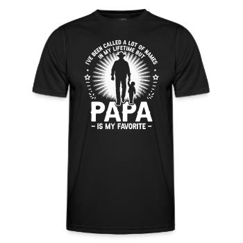 Papa Père Fils On m’a traité de beaucoup de noms - T-shirt sport Homme - noir - Devant - AI Model Male 178 dark (178cm)