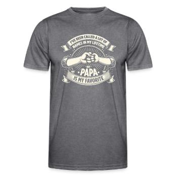 Papa Father Son I've Been Called A Lot Of Names - Men's Functional T-Shirt - dark melange  - Front - AI Model Male 178 dark (178cm)