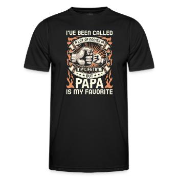 Papa Vater Sohn Geschenkidee Called A Lot Of Names - Männer Funktions-T-Shirt - Schwarz - Vorne - AI Model Male 178 dark (178cm)