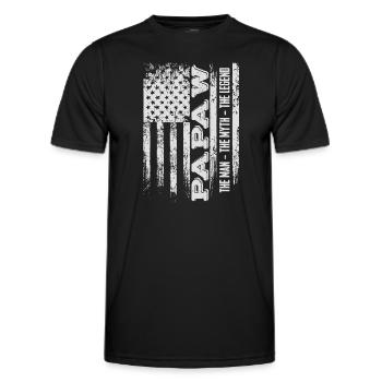 Papa Grandpa Saying Papaw The Man The Myth The Legend - Men's Functional T-Shirt - black - Front - AI Model Male 178 dark (178cm)