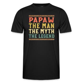 Papa Grandpa Saying Papaw The Man The Myth The Legend - Men's Functional T-Shirt - black - Front - AI Model Male 178 dark (178cm)