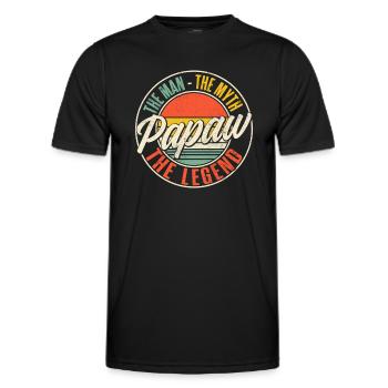 Papa Grandpa Saying Papaw The Man The Myth The Legend - Men's Functional T-Shirt - black - Front - AI Model Male 178 dark (178cm)