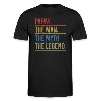 Papa Grandpa Saying Papaw The Man The Myth The Legend - Men's Functional T-Shirt - black - Front - AI Model Male 178 dark (178cm)