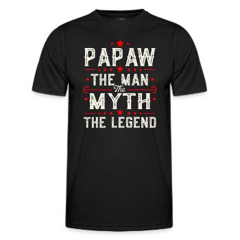 Papa Grand-père Idée Cadeau Papaw Dire Humour Père - T-shirt sport Homme - noir - Devant - AI Model Male 178 dark (178cm)