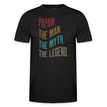 Papa Grandpa Saying Papaw The Man The Myth The Legend - Men's Functional T-Shirt - black - Front - AI Model Male 178 dark (178cm)