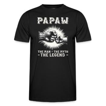 Papa Grand-père Idée Cadeau Papaw Dire Humour Père - T-shirt sport Homme - noir - Devant - AI Model Male 178 dark (178cm)