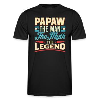 Papa Grandpa Saying Papaw The Man The Myth The Legend - Men's Functional T-Shirt - black - Front - AI Model Male 178 dark (178cm)