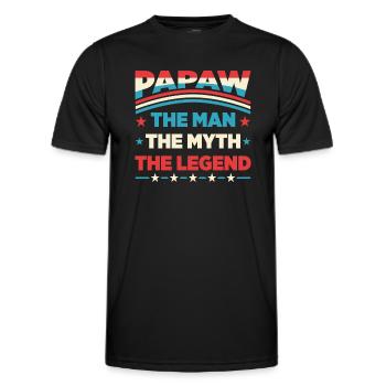 Papa Grandpa Saying Papaw The Man The Myth The Legend - Men's Functional T-Shirt - black - Front - AI Model Male 178 dark (178cm)