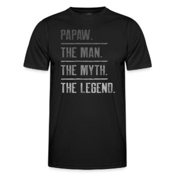 Dad Grandpa Gift Idea Papaw Saying Humor Father - Men's Functional T-Shirt - black - Front - AI Model Male 178 dark (178cm)