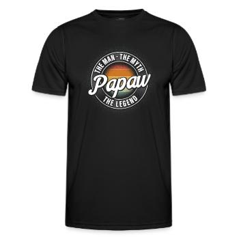 Papa Grandpa Saying Papaw The Man The Myth The Legend - Men's Functional T-Shirt - black - Front - AI Model Male 178 dark (178cm)