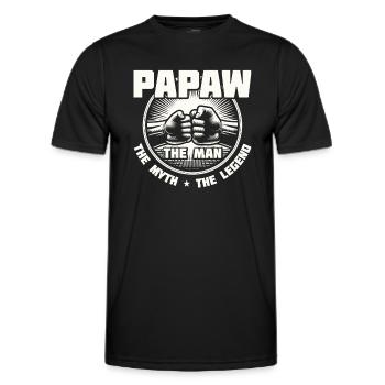 Papa Grand-père Idée Cadeau Papaw Dire Humour Père - T-shirt sport Homme - noir - Devant - AI Model Male 178 dark (178cm)