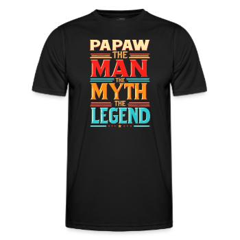 Papa Père Grand-père Idée Cadeau Papaw Dire Humour - T-shirt sport Homme - noir - Devant - AI Model Male 178 dark (178cm)