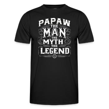 Dad Grandpa Gift Idea Papaw Saying Humor Father - Men's Functional T-Shirt - black - Front - AI Model Male 178 dark (178cm)