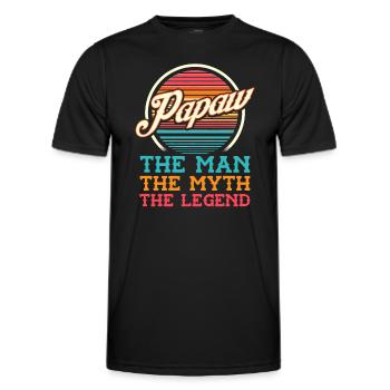 Papa Vater Opa Geschenkidee Papaw Spruch Humor - Männer Funktions-T-Shirt - Schwarz - Vorne - AI Model Male 178 dark (178cm)