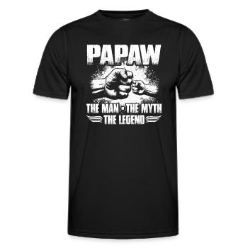 Papa Père Grand-père Idée Cadeau Papaw Dire Humour - T-shirt sport Homme - noir - Devant - AI Model Male 178 dark (178cm)
