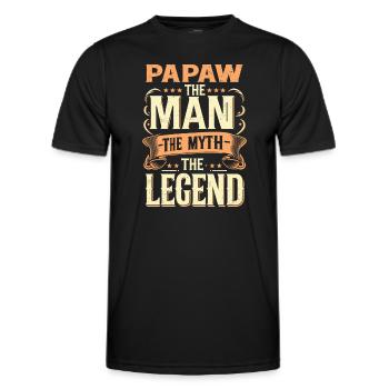 Papa Père Grand-père Idée Cadeau Papaw Dire Humour - T-shirt sport Homme - noir - Devant - AI Model Male 178 dark (178cm)