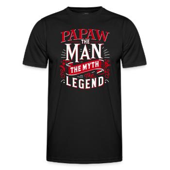 Papa Père Grand-père Idée Cadeau Papaw Dire Humour - T-shirt sport Homme - noir - Devant - AI Model Male 178 dark (178cm)