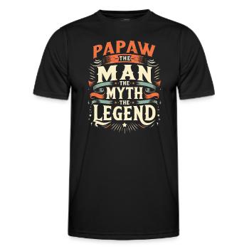 Papa Père Grand-père Idée Cadeau Papaw Dire Humour - T-shirt sport Homme - noir - Devant - AI Model Male 178 dark (178cm)