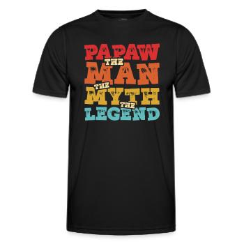 Papa Père Grand-père Idée Cadeau Papaw Dire Humour - T-shirt sport Homme - noir - Devant - AI Model Male 178 dark (178cm)