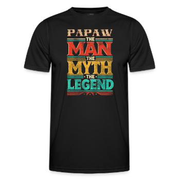 Papa Père Grand-père Idée Cadeau Papaw Dire Humour - T-shirt sport Homme - noir - Devant - AI Model Male 178 dark (178cm)