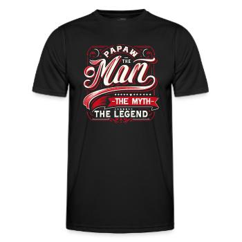Papa Père Grand-père Idée Cadeau Papaw Dire Humour - T-shirt sport Homme - noir - Devant - AI Model Male 178 dark (178cm)