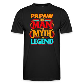 Papa Père Grand-père Idée Cadeau Papaw Dire Humour - T-shirt sport Homme - noir - Devant - AI Model Male 178 dark (178cm)