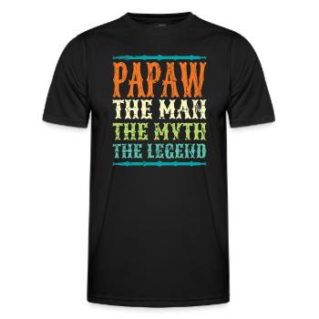 Dad Father Grandpa Gift Idea Papaw Saying Humor - Men's Functional T-Shirt - black - Front - AI Model Male 178 dark (178cm)