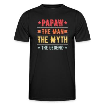 Dad Father Grandpa Gift Idea Papaw Saying Humor - Men's Functional T-Shirt - black - Front - AI Model Male 178 dark (178cm)